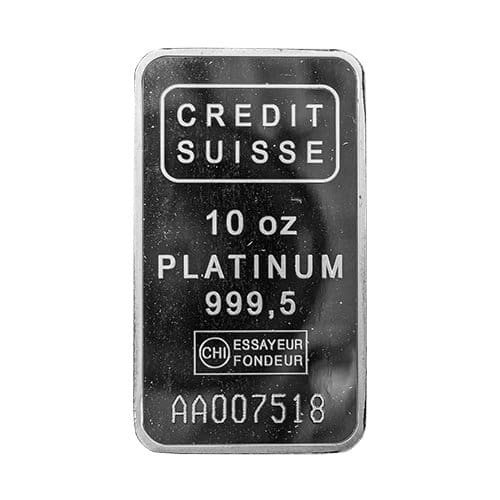 10 oz Platinum Bar — Obverse
