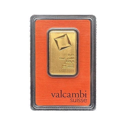 1 oz Valcambi Gold Bar — Obverse