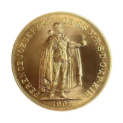 Hungarian Gold 100 Korona — Obverse