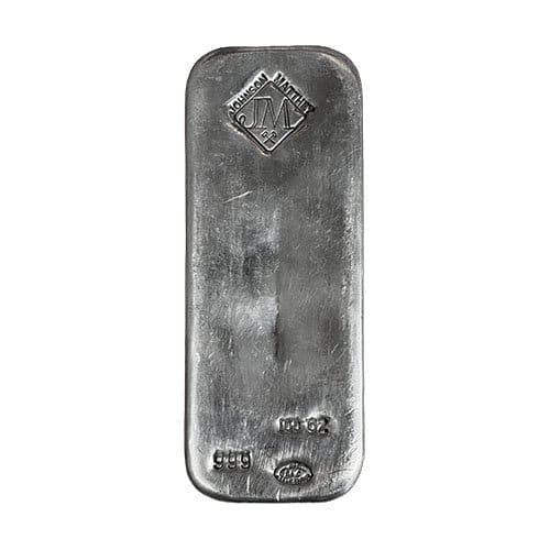 100 oz Johnson Matthey Bar — Obverse
