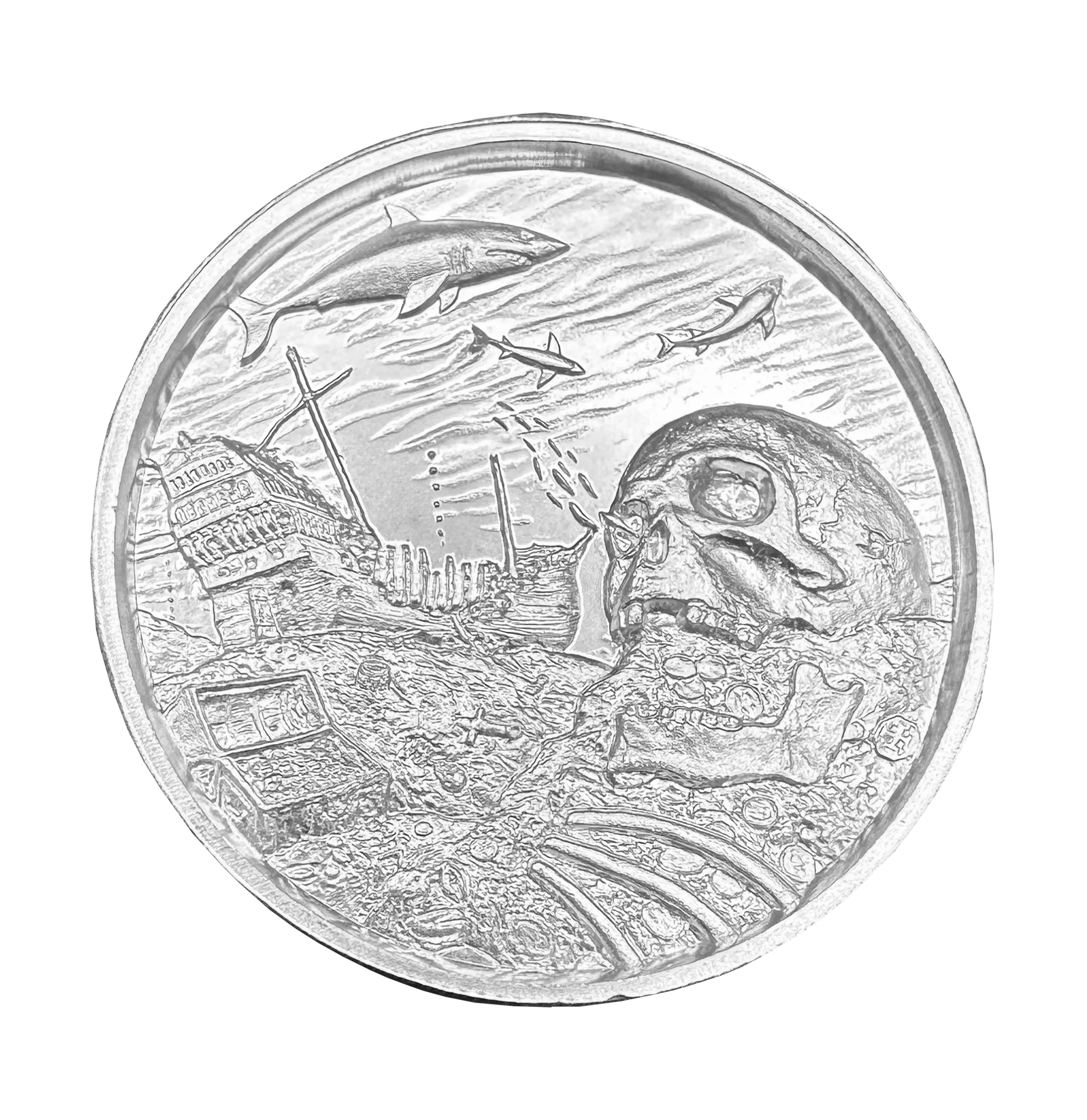 Davy Jones Locker | 2oz Elemetal UHR Silver Round — Obverse