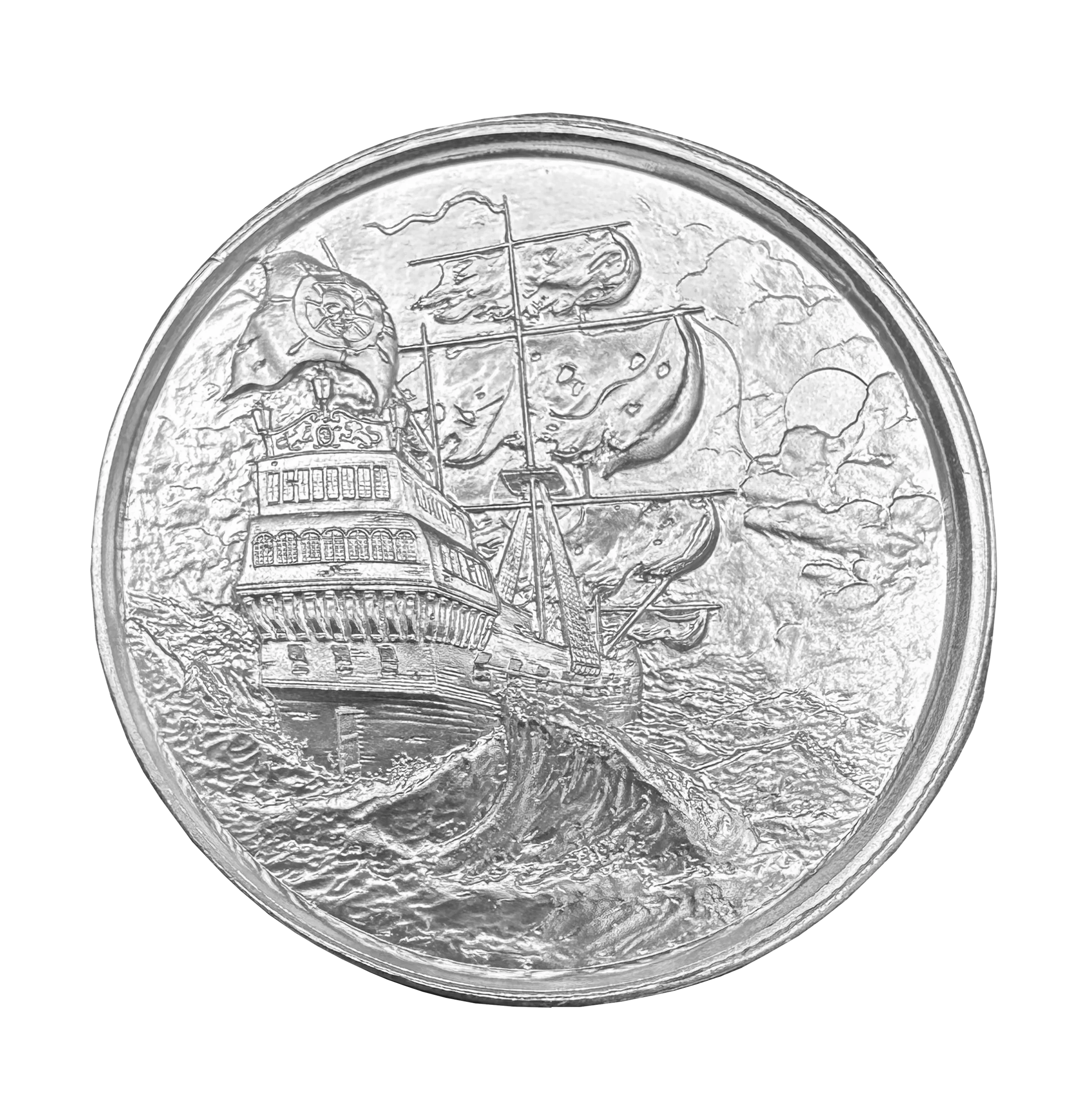 The Privateer | 2oz Elemetal UHR Silver Round — Obverse