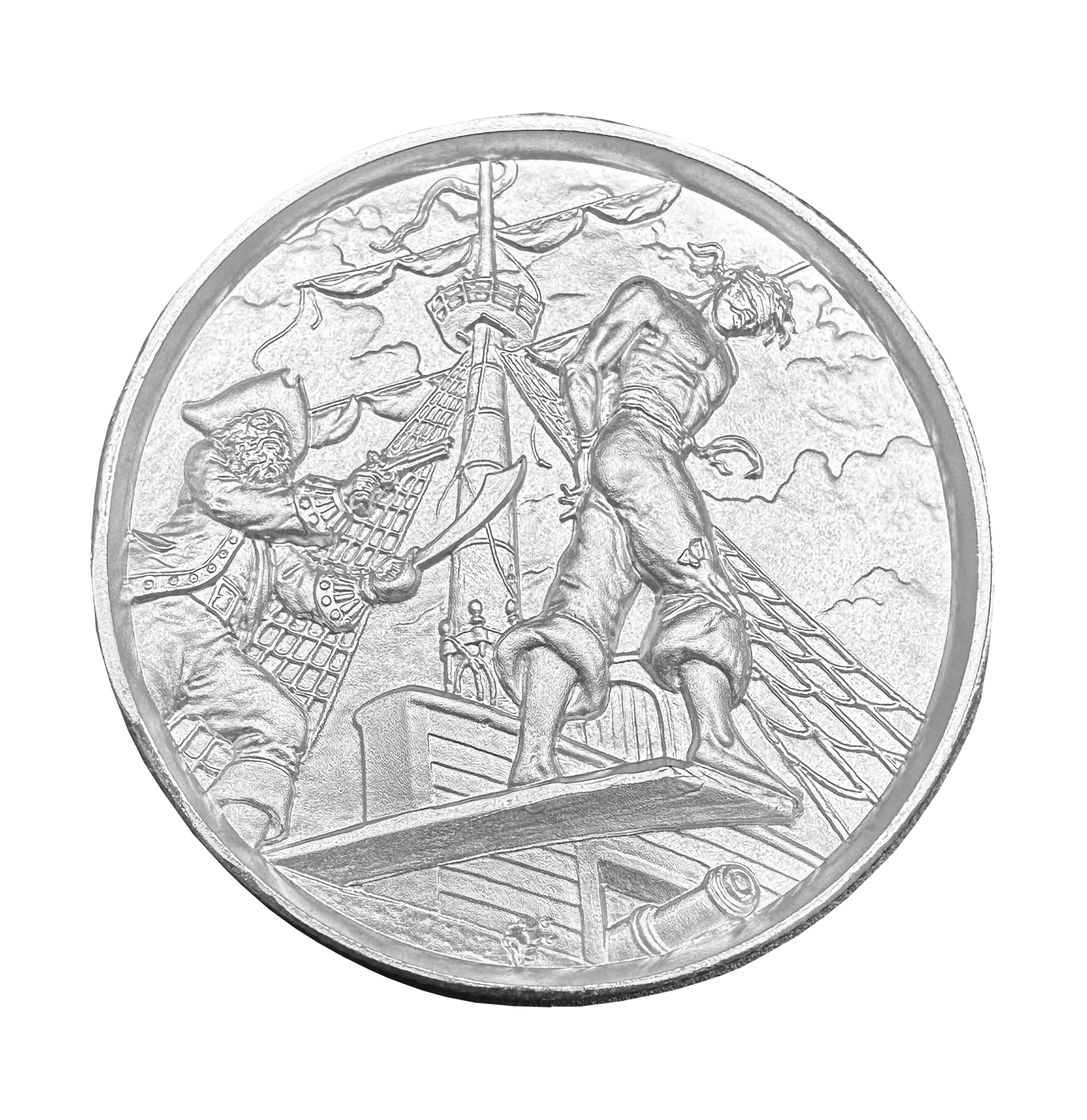 The Plank | 2oz Elemetal UHR Silver Round — Obverse