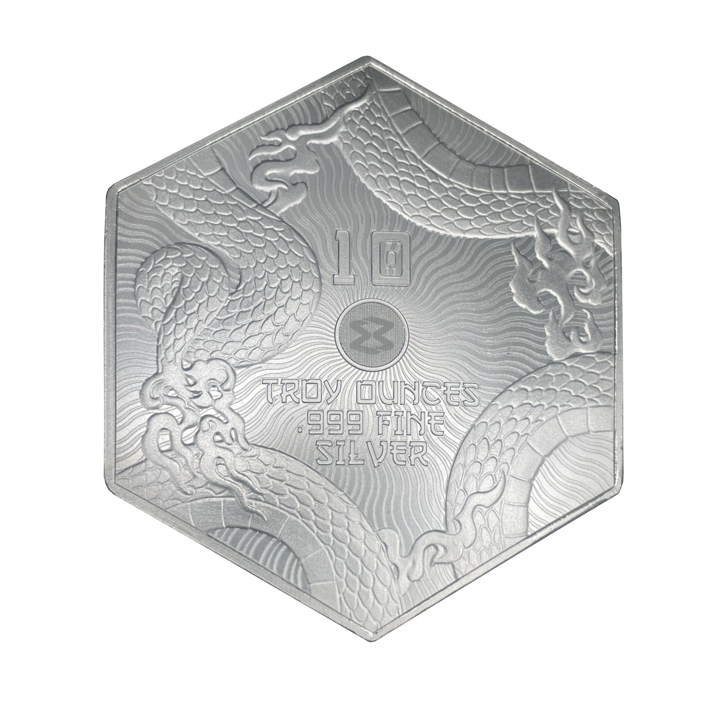 Year of the Dragon 10 oz Silver Hexagon — Reverse