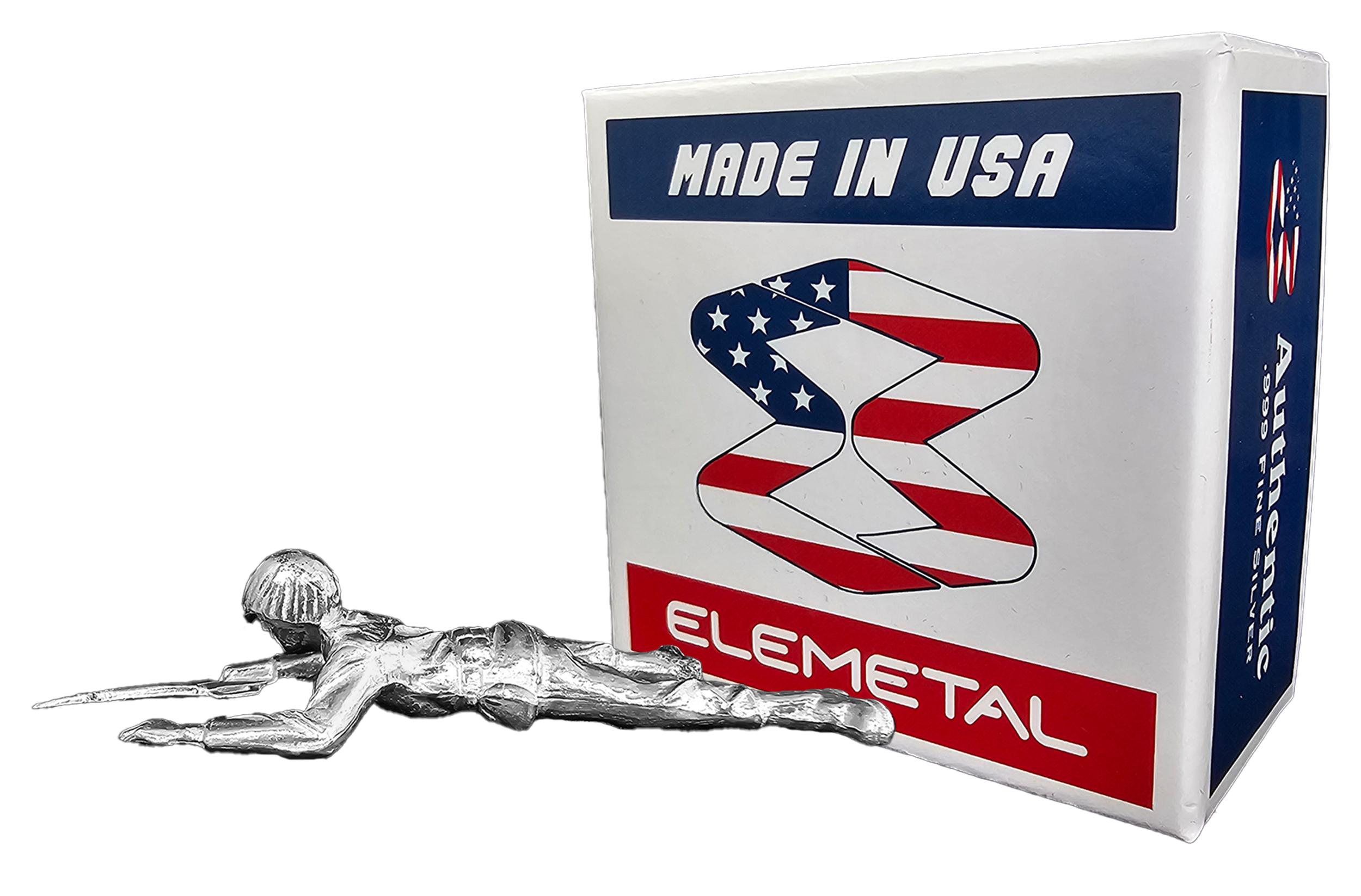 Crawling Rifleman Silver Soldier — Back + Box