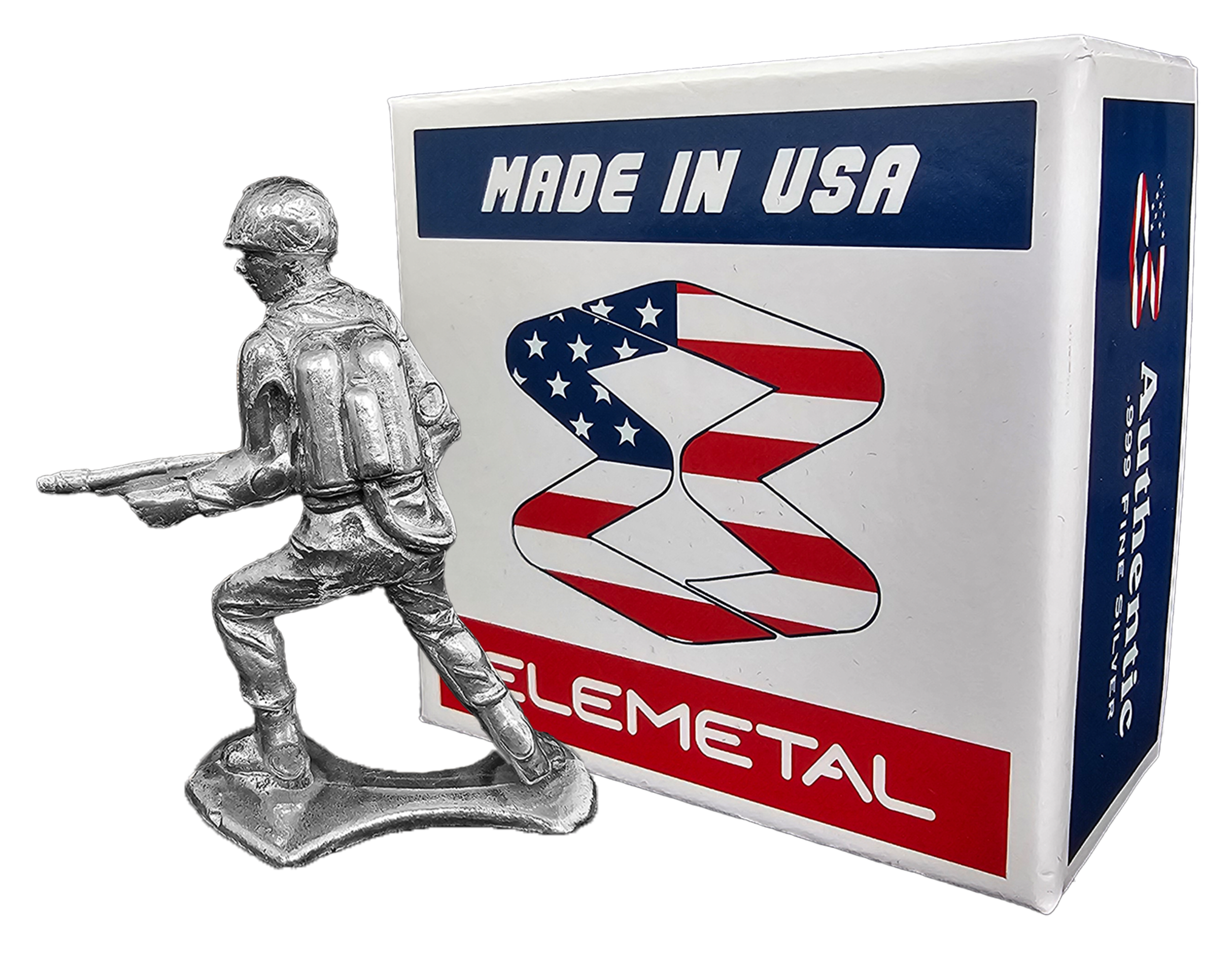 Flamethrower Silver Soldier — Back + Box