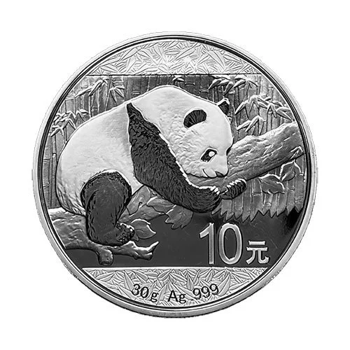 Chinese 30g Silver Panda — Obverse