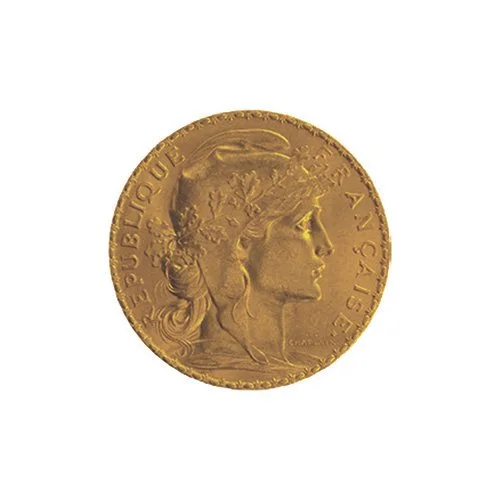 French Gold 20 Franc (Rooster) — Obverse