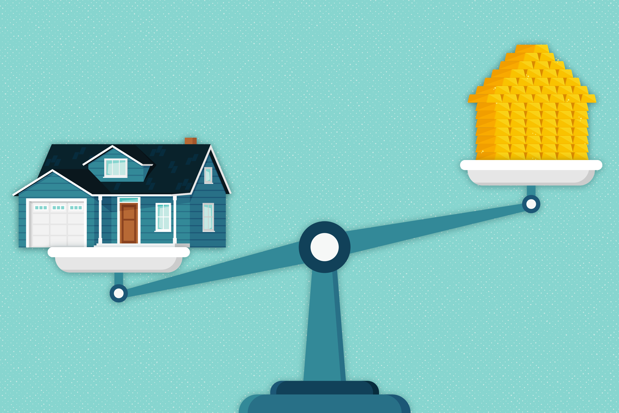 A header image for a campaign about the amount of gold it takes to buy a home