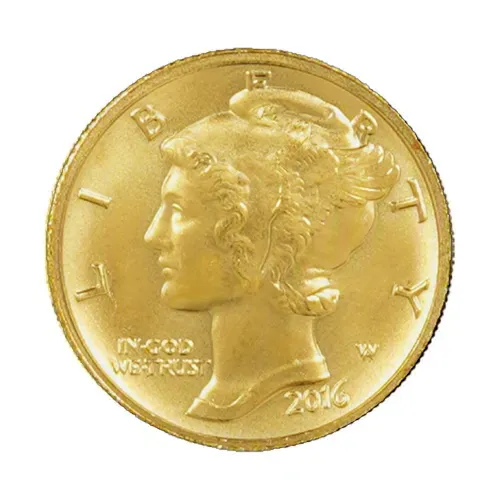 Gold 2016-W Mercury Dime